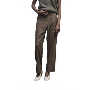 NEW MIJEONG PARK wool blend workwear pants in light brown